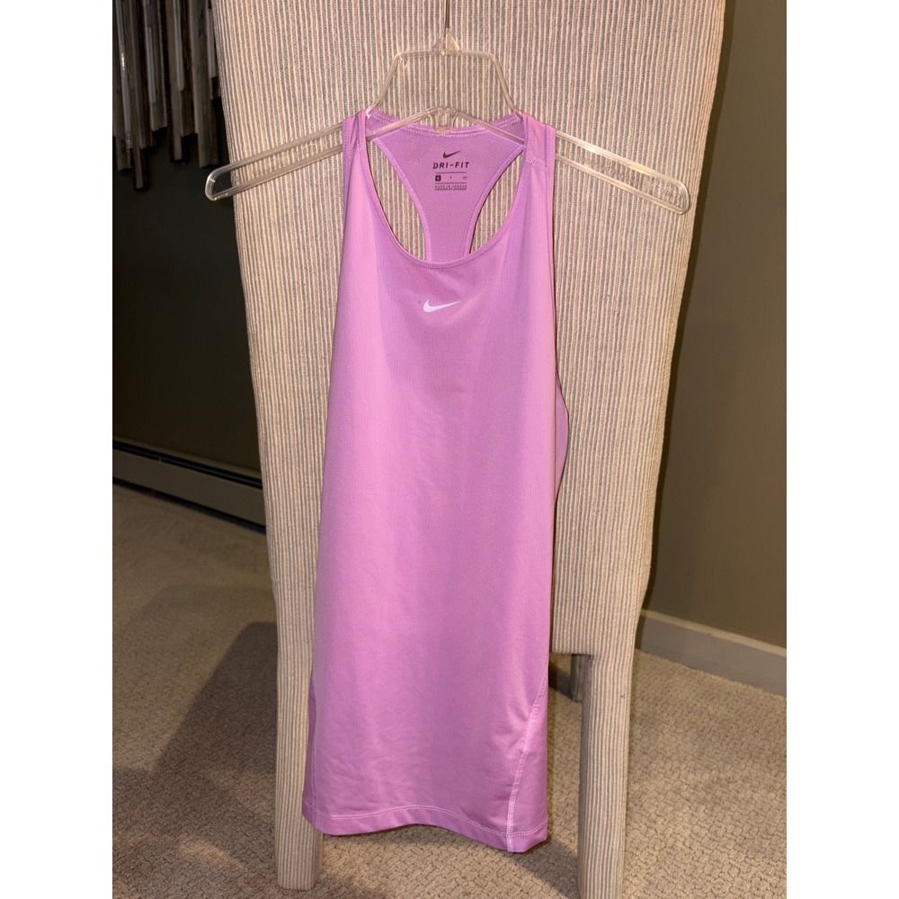 Nike Womens Dri-FIT Racerback Tank Top Purple Slim Fit Activewear size Small